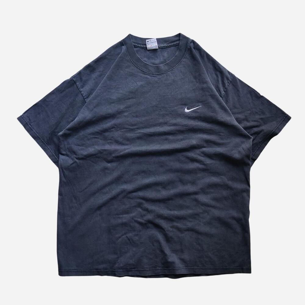 vintage 90s Nike black faded t-shirt with white swoosh